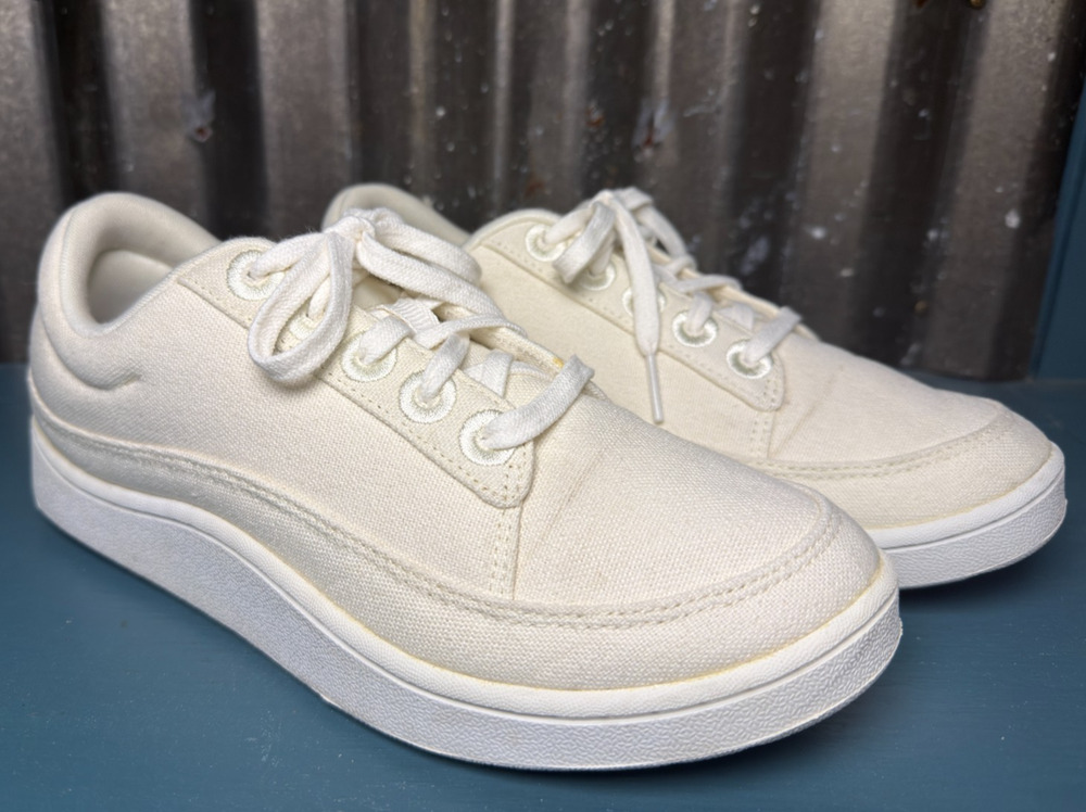 Allbirds Womens Canvas Plant Pacers Lace-Up Sneaker Natural White Size 9 Low Top